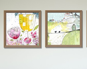 Set of 2 Botanical Art Prints, Printable Wall Art, Floral Digital ...