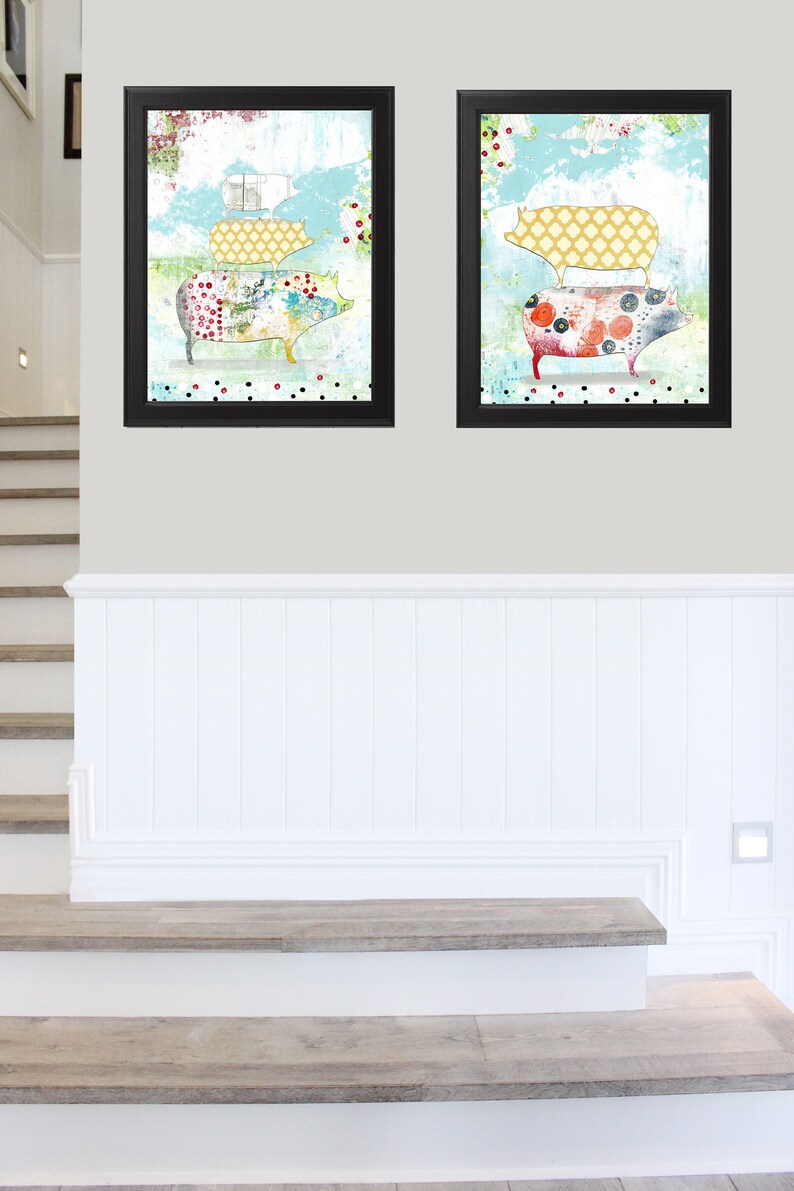 Farm Animal Art Printable Wall Art Perfect for the Farmhouse Etsy