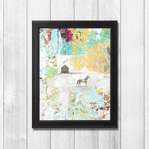 Horse Art Printable Farm Animal Print , Downloadable Abstract Horse Print , Farmhouse Decor and Horse Lover Gift image 3