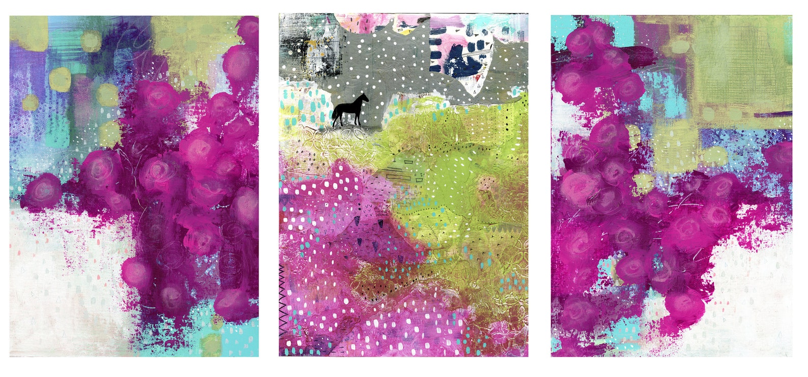 Printable Art Set Set of Three Prints Horse Wall Art Etsy