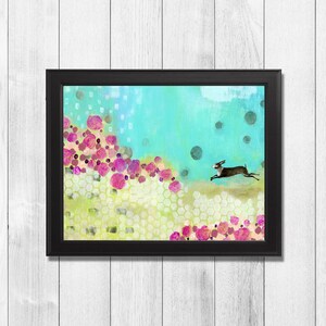 Printable Rabbit Wall Art Forest Friends Instant Download, Whimsical Woodland Nursery Decor, Floral Print Downloadable image 2