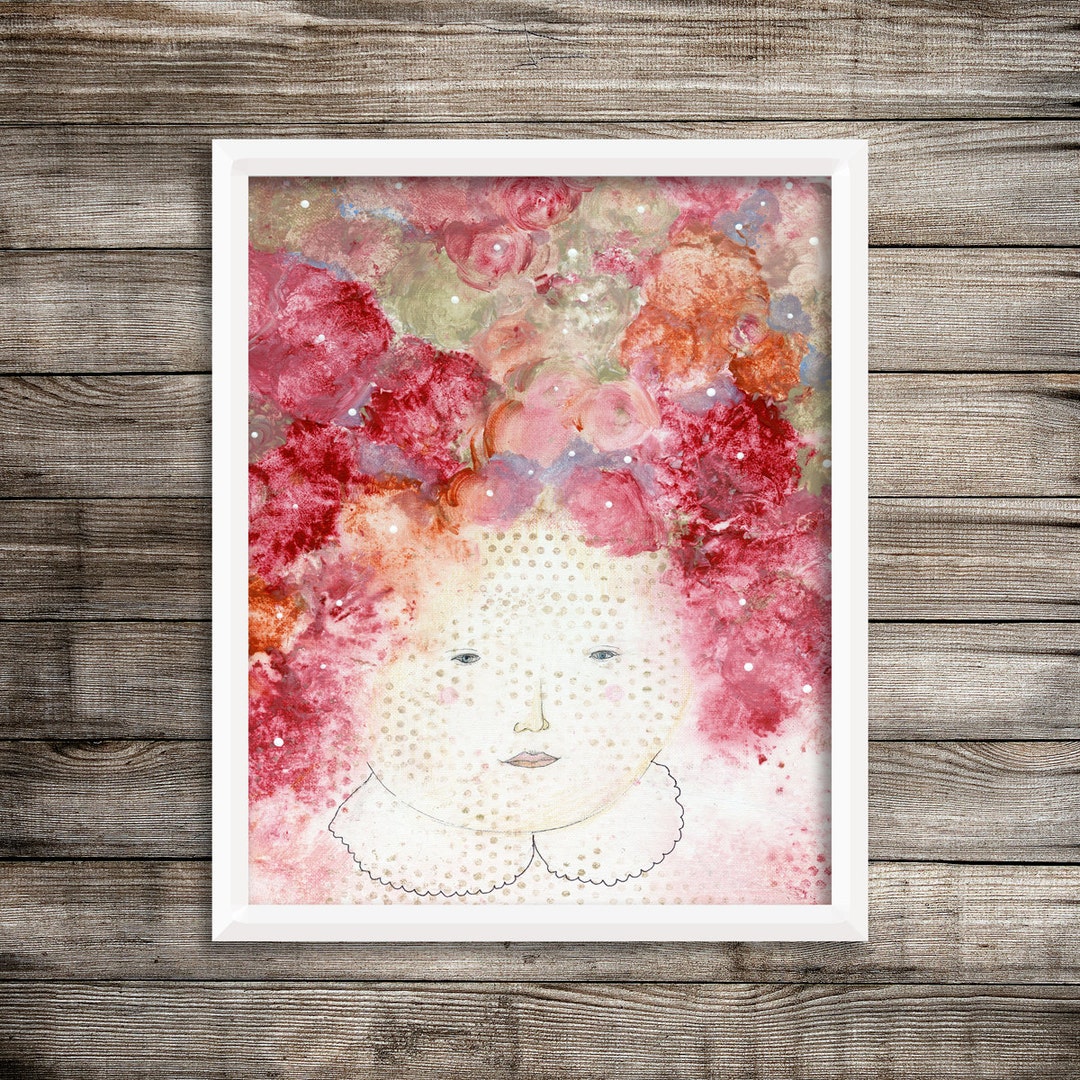 Printable Girl Wall Art Downloadable Floral Print Hot Pink - Etsy