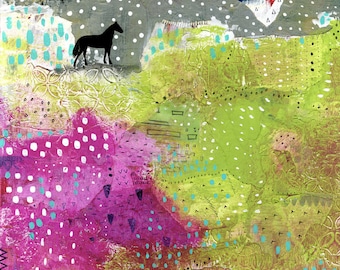 Abstract Black Horse Art Print – Modern Wall Decor (Digital Download)