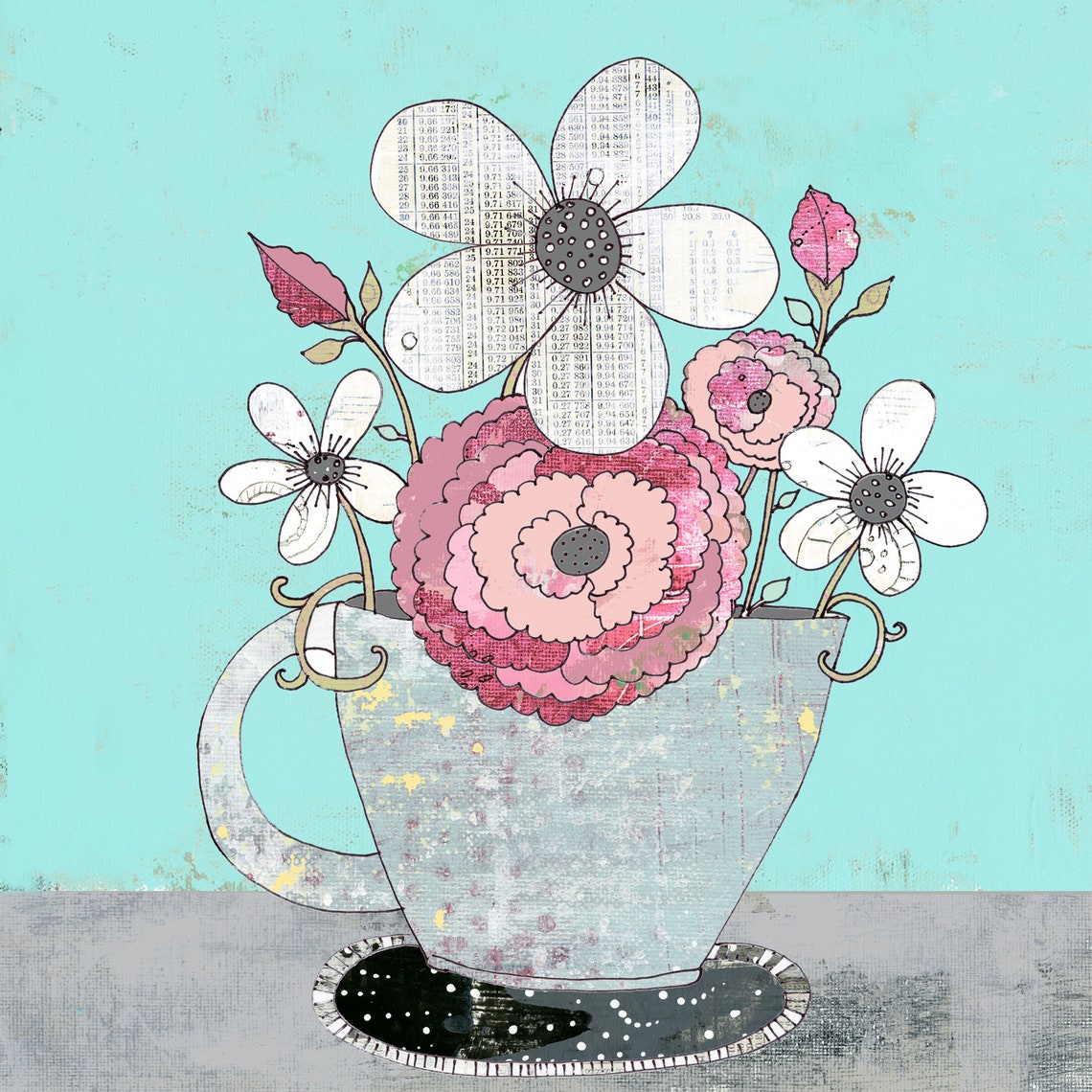 Flower Art Print Set Set of Four Prints Printable Artwork Etsy