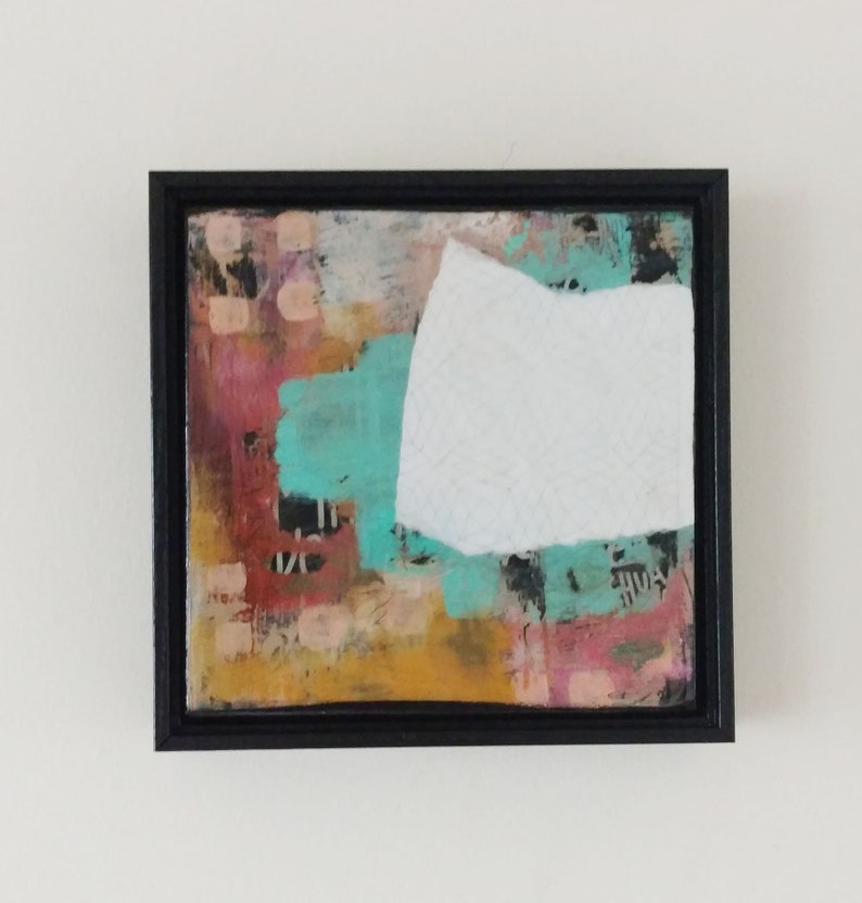 Original Abstract Painting on Canvas, Framed image 1