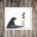Black Crow Printable Artwork Blackbird Digital Art , Woodland Theme Art ...