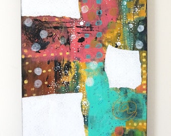 Abstract Painting Original - Modern Mixed Media Wall Art for the Office or Living Room
