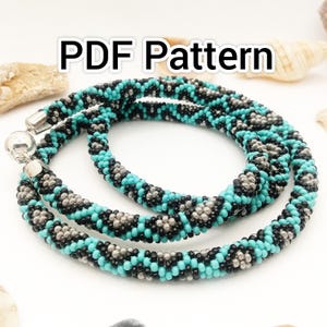 Beaded Crochet PDF Pattern, Seed Beads Necklace Pattern, Bead Crochet Rope Pattern for Beading Necklace and Bracelet