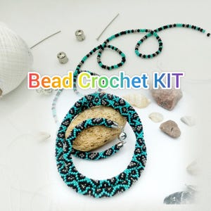 Bead Crochet DIY Jewelry Kit – Craft Kit for Adults & Beginners, Make Beaded Necklaces or Bracelets, Great Gift for Crafters