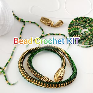 Adult DIY Craft Kit for Making Beaded Bracelets, Beginner Beading Kit with Bead Crochet Snake Necklace, Jewelry Making Kits for Adults
