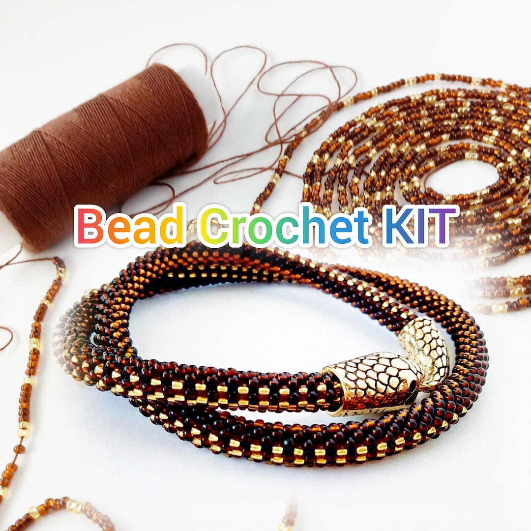 DIY Snake Necklace Kit, Bead Crochet Jewelry Making Kit for Adults