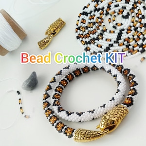 DIY Bead Crochet Snake Necklace Kit, Jewelry Making Craft Kit for Beaded Necklace, Bead Crochet Jewelry Kit