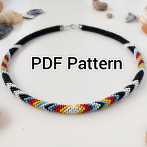 Bead Crochet Necklace Pattern PDF, Seed Bead Rope Tutorial, Beading Pattern for Jewelry Making, Beadwork PDF Design