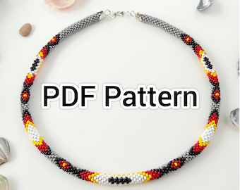 PDF Bead Crochet Rope Pattern: Seed Bead Necklace Design (Digital Download