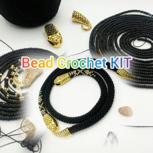 Beaded Crochet Necklace Kit, DIY Jewelry Making Kit for Adults, Craft Kit for Making Necklaces