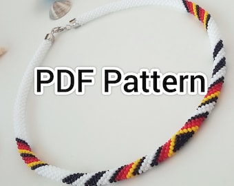 Seed Bead Crochet Necklace Pattern, Colorful Rope Tutorial (PDF Download)