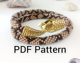 Crochet Bead Snake Bracelet Pattern, Bead Crochet Necklace Pattern PDF, Jewelry Beading Patterns, Python Crochet Pattern