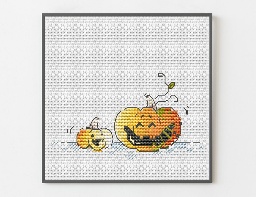 Adorable Smiling Pumpkins Cross Stitch Pattern, Instant Download PDF ...