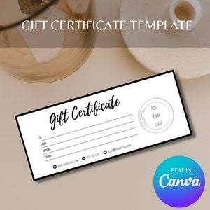 Editable and Printable Canva Gift certificate template INSTANT DOWNLOAD