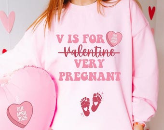 Valentine's Day Pregnancy Announcement Sweatshirt, Valentine Pregnancy T-shirt, Gift for Expecting Mom, Valentine Baby Announcement Hoodie