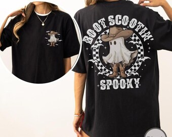 Boot Spooky Sweatshirt, Halloween Hoodie,Cowboy Ghost Shirt,Western Halloween Shirt, Cute Spooky Tee, Halloween Gift Tee