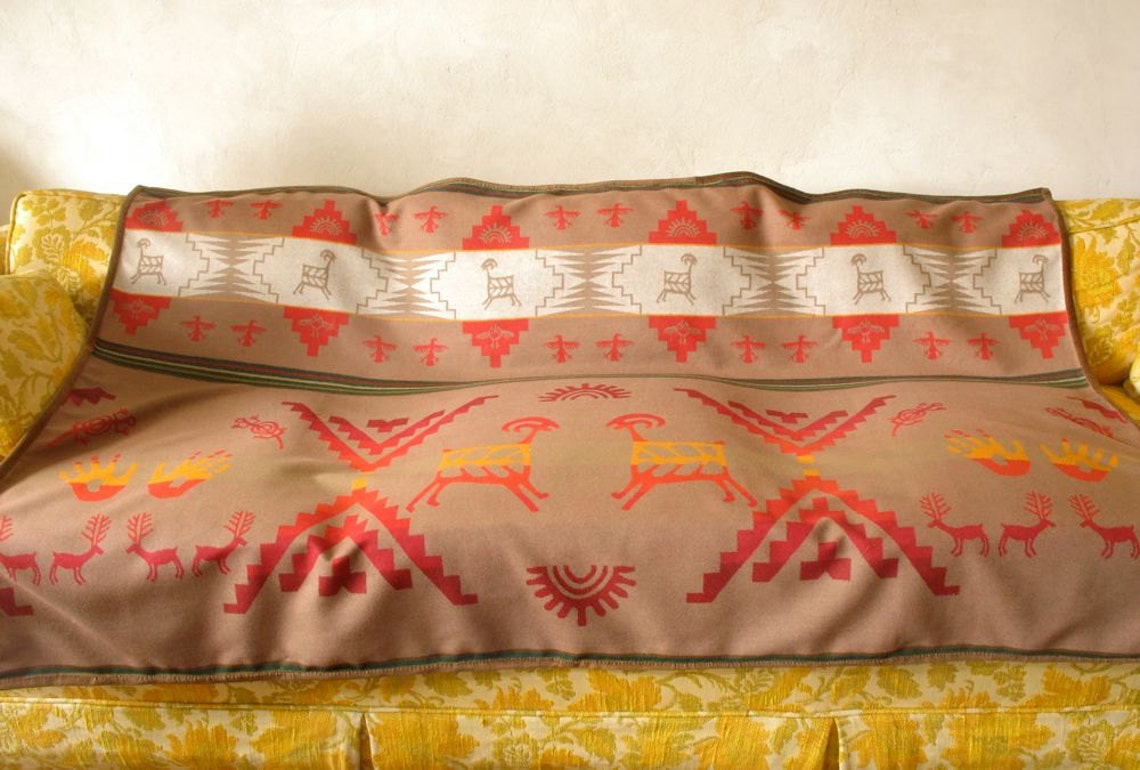 Pendleton Wool Blanket Native American Petroglyph Design in Etsy