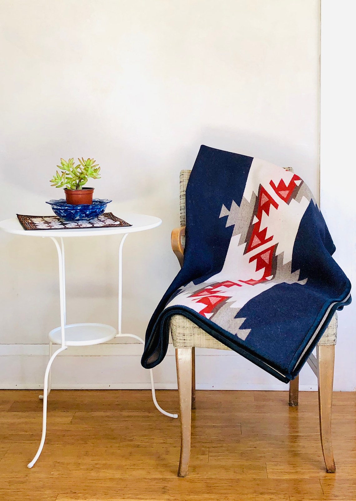 Wool Blanket Native American Inspired Large Scale Design Couch Etsy