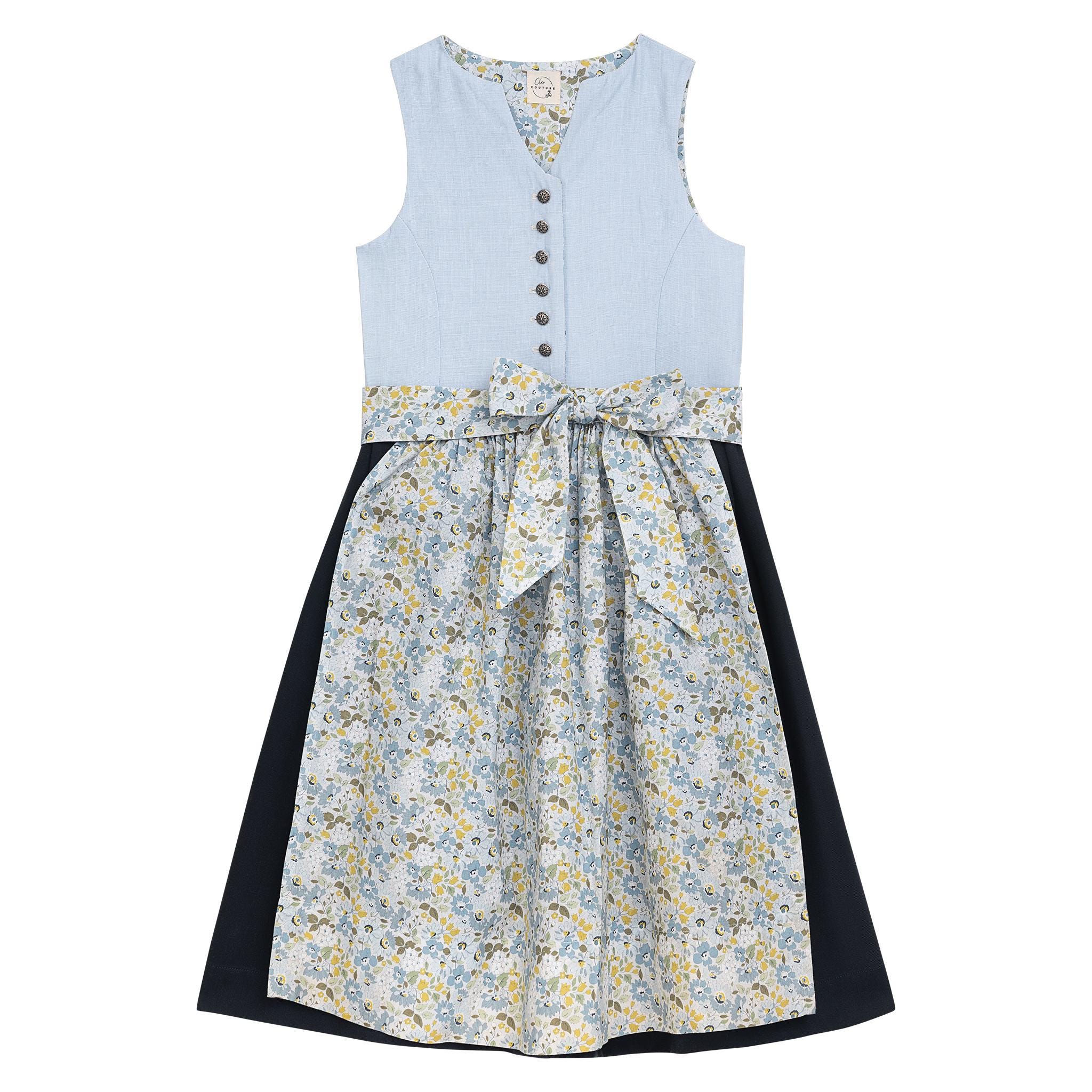 Children's dirndl in blue - Grows with your child - Organic linen, organic cotton & Tencel 100% natural - Sizes 86/92, 98/104, 110/116, 122/128, 134/140, 146/152