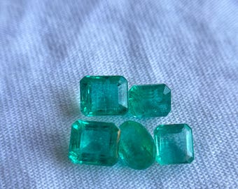 Natural Zambian Emerald gemstone 5.75 ct, Loose Faceted Gemstone for Jewelry