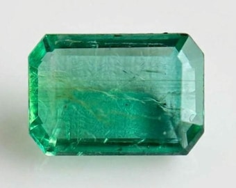 Esmeralda natural de Zambia, 1,95 quilates. Piedra de esmeralda de Zambia, tallada facetada para anillo. Esmeralda suelta. Piedra de nacimiento de mayo.
