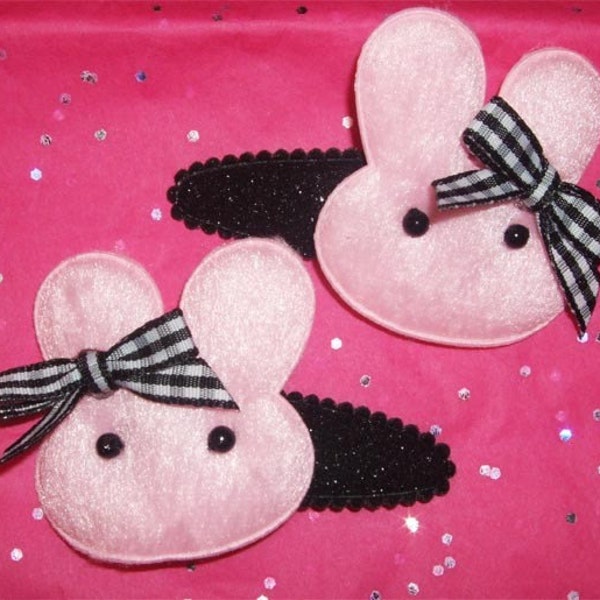 Emo Fuzzy Bunny Hair Clips