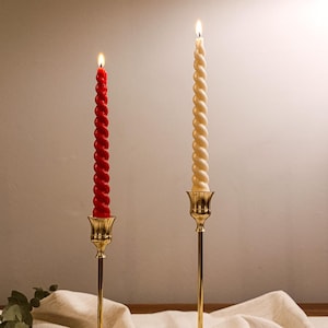 Spiral Soy Wax Taper Candles: Colorful Twisted Dinner Candles, Modern Decor