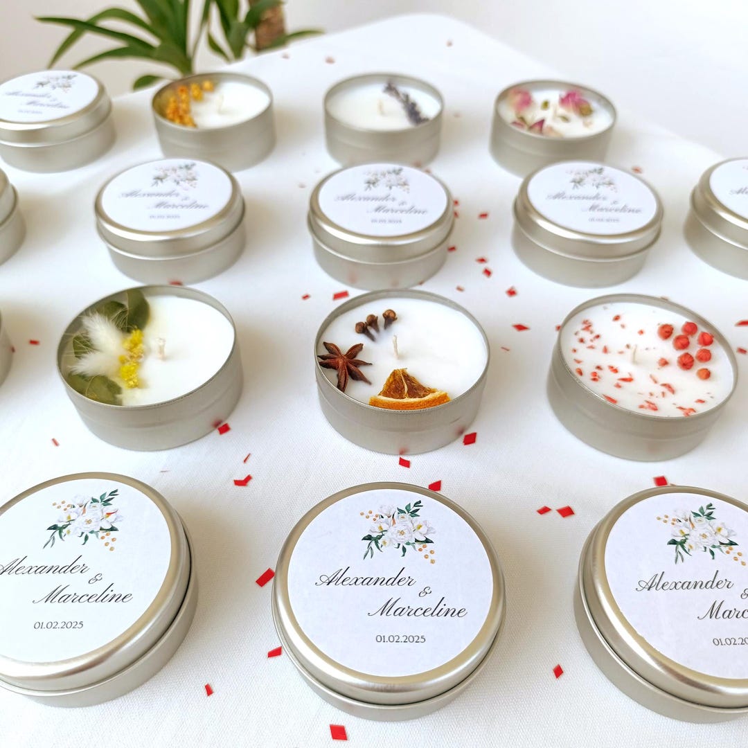 Unique Wedding Favor | Bulk Personalized Soy Candle Wedding Favors ...