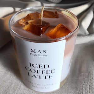 Candela al caffè freddo – Candela profumata al caffè con cubetti di ghiaccio – Regalo in cera di soia per la casa – I migliori regali di Natale per gli amanti del caffè