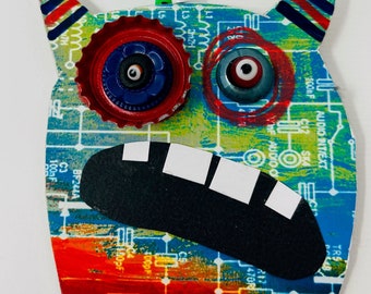 Monster Ornaments / Paper Collage / Gelli Print Arts