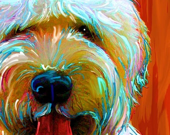 Wheaten Terrier Art Print / Wheaton / Wheatie Dog / Wall Decor