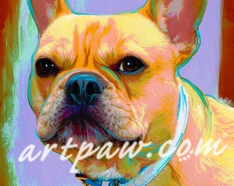 Fawn French Bulldog Print, Gift for Dog Lover, Home Decor, Pet Art, Pop Art