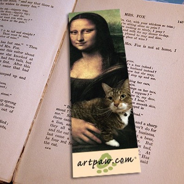 Tabby Cat and Mona Lisa Bookmark