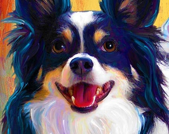 Papillon Dog Art print canvas by Rebecca Collins