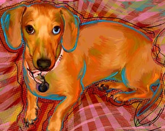 Dachshund Print / Doxie art for the home / Weiner Dog Canvas