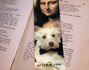 Westie West Highland Terrier and Mona Lisa Bookmark