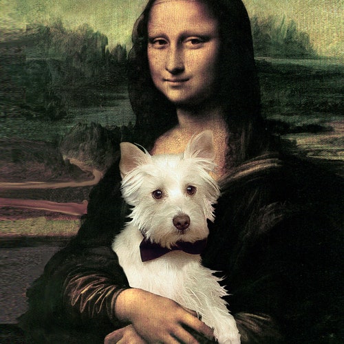 500px x 500px - Westie and Mona Lisa Print Gift for Dog Lover Fun Dog Art - Etsy
