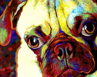 Chinese Pug Print, Dog Art, Pet Portrait, Gift for Dog Lover