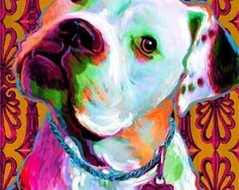 American Bulldog print, Pit Bull dog art, Staffordshire, Sweet Riley