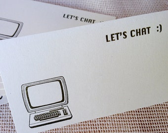 Letterpress "Let's Chat" Cards Set - Set of 10