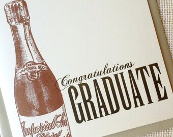 Cheers - Letterpress Graduation Card