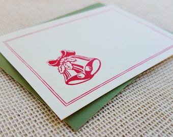 Christmas Bells - Letterpressed Small Flat Gift Card