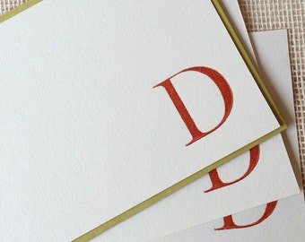 Small Letterpress Monogram Card Set - Serif Font Style