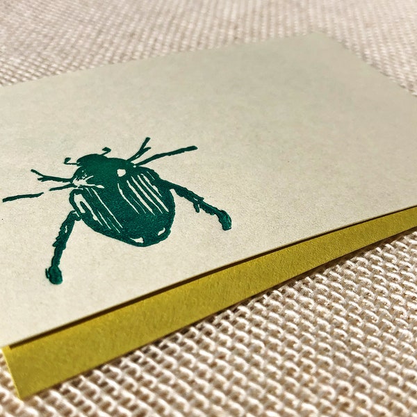 Beetle - Letterpressed Small Flat Gift Card