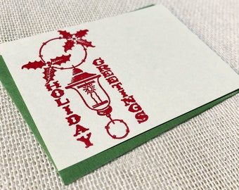 Holiday Greetings Lamp - Letterpressed Small Flat Gift Card